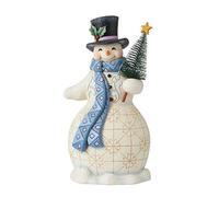 Enesco Heartwood Creek Figurine Bonhomme de Neige Tenant l'arbre