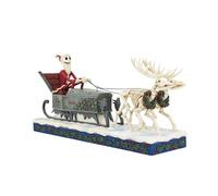 Enesco Jim Shore Figurine Squelette Jack dans Son traîneau, 6.5"