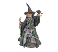 Enesco Jim Shore Heartwood Cr igurine de sorcière maléfique d'Halloween avec scène de cimetière effrayante, 24 cm, multicolore