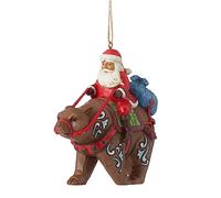Enesco Jim Shore Heartwood Creek Décoration à suspendre Motif Père Noël chevauchant Multicolore