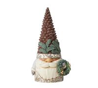 Enesco Jim Shore Heartwood Creek Figurine de gnome blanc avec pomme de pin, 15,2 cm, multicolore