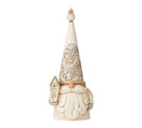 Enesco Jim Shore Heartwood Creek Figurine de Nain de Jardin Blanc Tenant Un nichoir à Oiseaux, 18 cm, Multicolore