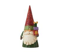 Enesco Jim Shore Heartwood Creek Figurine de Nain de Noël Tenant des Cadeaux, 10,2 cm, Multicolore