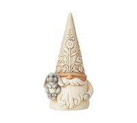 Enesco Jim Shore Heartwood Creek Figurine de Nain des Bois Blanc Tenant Un Lapin, 14 cm, Multicolore