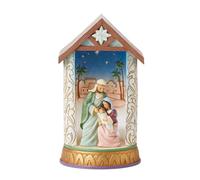 Enesco Jim Shore Heartwood Creek Figurine Lumineuse Diorama de la Sainte Famille Multicolore 14 cm