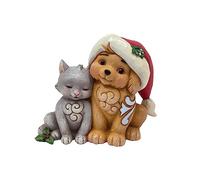 Enesco Jim Shore Heartwood Creek Figurine Miniature Chaton avec Chiot dans Un Chapeau de Père Noël, 11 cm, Multicolore