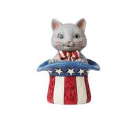 Enesco Jim Shore Heartwood Creek Figurine Miniature Chaton Patriotique dans Un Chapeau Haut-de-Forme, 8,9 cm, Multicolore