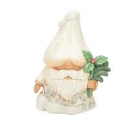 Enesco Jim Shore Heartwood Creek Four Seasons White Woodland Winter's Fun Guy GNOME with Mushroom Hat Figurine, 5.31 inches