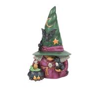 Enesco Jim Shore Heartwood Creek Nain de sorcière d'halloween avec Chaudron et Figurine de Chat, 19 cm, Multicolore