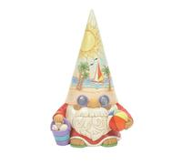 Enesco Jim Shore Heartwood Creek Quatre Saisons - Nain côtier avec Coucher de Soleil et Ballon de Plage, 18 cm, résine de Pierre