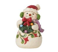 Enesco Jim Shore Heartwood Cr igurine Miniature Bonhomme de Neige Portant des Cache-Oreilles, 9,1 cm, Multicolore