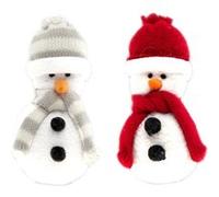 ENESCO Lot de 2 Petites peluches décoration de sapin 11 cm BLANC G