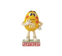 Enesco M&M's par Jim Shore Figurine M&M jaune avec rouge à lèvres et marques de baiser - Figurine en résine peinte à la main - Décoration d'intérieur - 16,5 cm