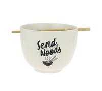 Enesco Notre nom est Mud Send Noodles Soup Ramen Bowl et baguettes 3,875 pouces Blanc