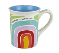 Enesco Notre nom est Mud Too Blessed Rainbow Mug 453 pouces Hauteur Multicolore 16 oz