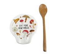 Enesco Our Name is Mud Eat Your Vegetables Ensemble repose-cuillère et ustensiles 14 cm Multicolore
