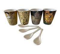 Enesco Packs 4 Tasses + Cuillere Assorties Klimt