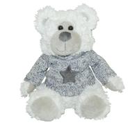 ENESCO-Peluche ours pull étoile grise
