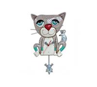 ENESCO Pendule en forme Allen Chat en résine - 28 x 22 cm