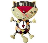 ENESCO Pendule en forme Chat - 33.5 x 20 cm Incolore G