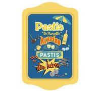 ENESCO Plateau vide poche L'Apéro des Héros - En métal - 20 x 14 cm JAUNE ET BLEU G