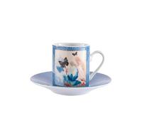ENESCO Set expresso Collection Musée Dali - Kneeling Woman - En céramique - Tasse H. 6 cm - D. 5.5 cm - Soucoupe D. 12 cm BLEU