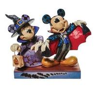 ENESCO Statuette de Collection Mickey et Minnie Vampires en résine aspect bois - Hauteur 13 cm - Largeur 15 cm - Profondeur 8 cm MULTICOLORE G