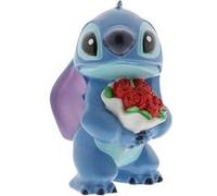 ENESCO Statuette de collection Stitch Fleurs - En résine peinte à la main - 9 x 6 x 6 cm BLEU G