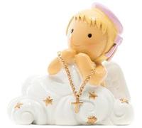 ENESCO Statuette en résine Ange-Gardien rose - Ange de baptême 6 x 6 x 5 cm BLANC G