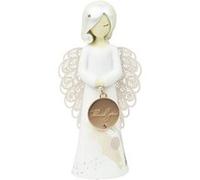 ENESCO Statuette You Are An Angel Thank You - Largeur 6 cm x Hauteur 12,5 cm x Profondeur 4.5 cm BLANC G