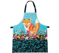 ENESCO Tablier pour enfants en coton décoré Allen - Le renard BLEU G