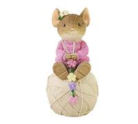 Enesco Tails WTH Figurine Miniature en Forme de Souris Assise sur Fil Multicolore 5,5 cm