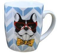 ENESCO Tasse en céramique Bouledogue Eccentric Dog - H. 10 cm - D. 8.5 cm BLANC G