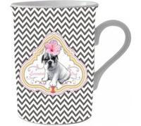 ENESCO Tasse en céramique Hibiscus Eccentric Dogn - H.10 cm - D. 7.5 cm BLANC