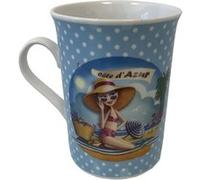 ENESCO Tasse en céramique J'aime la côte d'Azur - 10 x 7.5 cm BLEU G