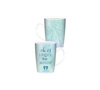 ENESCO Tasse en céramique Unique au Monde - H. 10,5 cm - D. 7,5 cm