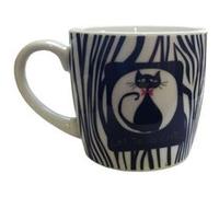 ENESCO Tasse en Céramique zébrée - 9 x 8.5 cm BLANC ET NOIR