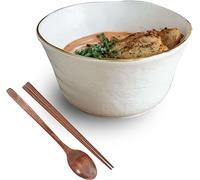 ENESEA Bol à ramen, saladier, bol à fruits, bol à ramen, grand bol de service, bol à ramen pour 1 personne, bol à porridge, bol à punch décoratif, vaisselle de pendaison de crémaillère, blanc, 20 x 20