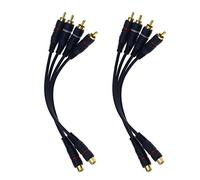 ENET 4pcs 20cm RCA Phono Y Câbles Répartiteur Câble 1 Femelle à 2 Mâle Adaptateur Audio Connecteur Amplificateur Voiture Amp