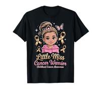 Enfance Cancer Warrior Girls Septembre Sensibilisation Enfants T-Shirt