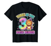 Enfant 3 The Magic Number Funny 3ème Anniversaire Lion Mignon T-Shirt