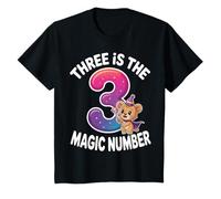 Enfant 3 The Magic Number Funny 3ème Anniversaire Lion Mignon T-Shirt