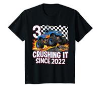 Enfant 3ème Anniversaire Monster Truck 3 Ans pour garçons fête de Naissance 2022 T-Shirt