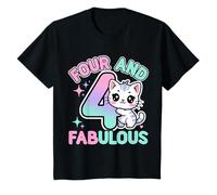 Enfant 4 Ans Mignon Chat drôle 4ème Anniversaire Fille T-Shirt