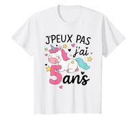 Enfant 5 Ans Fille Anniversaire Drole Licorne J'Ai 5 Ans T-Shirt