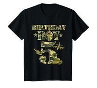 Enfant 5e anniversaire thème militaire camouflage garçon 5 ans vieux soldat T-Shirt