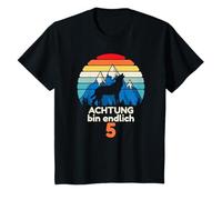 Enfant 5ème Anniversaire Loup Enfin Cinq 5 Ans Enfants Loups T-Shirt