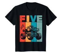 Enfant 5ème Anniversaire Monster Truck Five Retro 5 Years Old Bday Boys T-Shirt