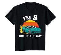 Enfant 8. Anniversaire : J'ai 8 ans. Out The Way Car Race Cars T-Shirt