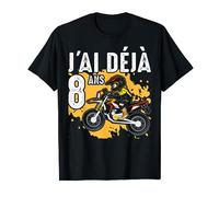 Enfant 8 ans Anniversaire J'ai déjà 8 ans motocross moto T-Shirt